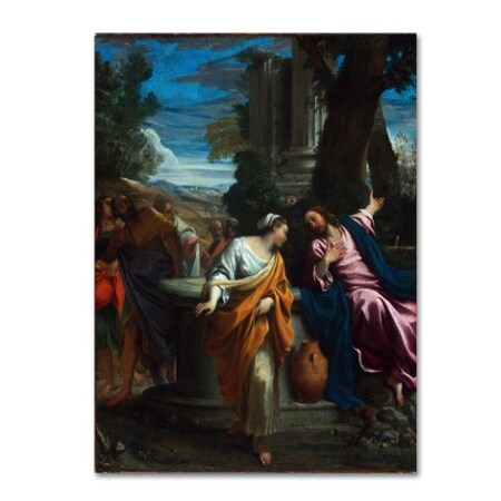 Trademark Fine Art Annibale Carracci 'Christ And The Samaritan Woman' Canvas Art, 14x19 AA00108-C1419GG